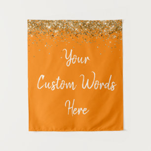 Custom Backdrop Birthday Party Photo Booth Orange Tapestry