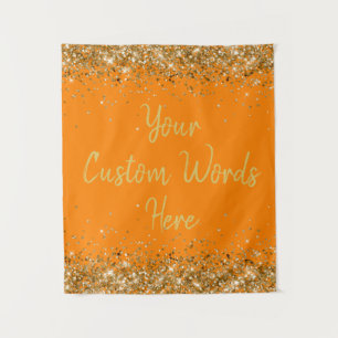 Custom Backdrop Birthday Party Photo Booth Orange Tapestry