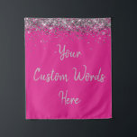 Custom Backdrop Birthday Party Photo Booth Pink Tapestry<br><div class="desc">custom backdrop for photo booth,  hen weekend wedding photobooth sparkly,  sweet 16 quinceanera 40th 50th,  sparkle birthday party personalised 30th,  fifteen 15th sweet sixteen 16th,  twenty-fifth 25th twenty first prop,  bright pink silver baby shower,  daughter girl wife twinkle glitter,  granddaughter son boy 5th fifth,  anniversary bridal 20th 10th 80th</div>