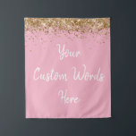 Custom Backdrop Birthday Party Photo Booth Pink Tapestry<br><div class="desc">custom backdrop for photo booth,  hen weekend wedding photobooth sparkly,  sweet 16 quinceanera 40th 50th,  sparkle birthday party personalised 30th,  fifteen 15th sweet sixteen 16th,  twenty-fifth 25th twenty first prop,  pink white gold baby shower,  daughter girl wife twinkle glitter,  granddaughter son boy 5th fifth,  anniversary bridal 20th 10th 80th</div>