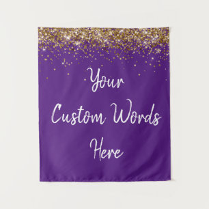 Custom Backdrop Birthday Party Photo Booth Purple  Tapestry