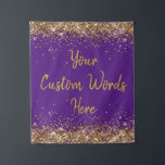 Custom Backdrop Birthday Party Photo Booth Purple Tapestry<br><div class="desc">custom backdrop for photo booth,  birthday party twinkle 15th 18th,  glitter anniversary sweet 16 16th,  personalised 30th 21st 25th 35th,  bridal shower hen do wedding,  boy son man husband daughter,  girl wife prop bachelorette sparkle,  quinceanera 40th 50th 60th 70th,  bride sparkly vow renewal graduation,  10th grad royal purple gold</div>