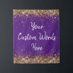 Custom Backdrop Birthday Party Photo Booth Purple Tapestry<br><div class="desc">custom backdrop for photo booth,  birthday party twinkle 15th 18th,  glitter anniversary sweet 16 16th,  personalised 30th 21st 25th 35th,  bridal shower hen do wedding,  boy son man husband daughter,  girl wife prop bachelorette sparkle,  quinceanera 40th 50th 60th 70th,  bride sparkly vow renewal graduation,  10th grad purple white gold</div>