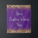 Custom Backdrop Birthday Party Photo Booth Purple Tapestry<br><div class="desc">custom backdrop for photo booth,  birthday party twinkle 15th 18th,  glitter anniversary sweet 16 16th,  personalised 30th 21st 25th 35th,  bridal shower hen do wedding,  boy son man husband daughter,  girl wife prop bachelorette sparkle,  quinceanera 40th 50th 60th 70th,  bride sparkly vow renewal graduation,  grad royal purple gold silver</div>
