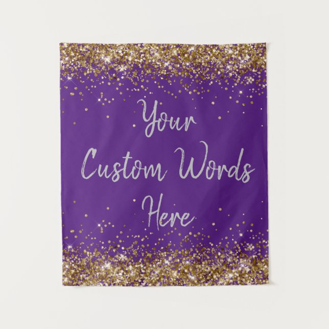 Custom Backdrop Birthday Party Photo Booth Purple Tapestry (Front)