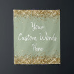 Custom Backdrop Birthday Party Photo Booth Sage Tapestry<br><div class="desc">custom backdrop for photo booth,  birthday party twinkle 15th 18th,  glitter anniversary sweet 16 16th,  personalised 30th 21st 25th 35th,  bridal shower hen do wedding,  boy son man husband daughter,  girl wife prop bachelorette sparkle,  quinceanera 40th 50th 60th 70th,  bride sparkly vow renewal graduation,  grad sage green gold white</div>