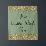 Custom Backdrop Birthday Party Photo Booth Sage Tapestry<br><div class="desc">custom backdrop for photo booth,  birthday party twinkle 15th 18th,  glitter anniversary sweet 16 16th,  personalised 30th 21st 25th 35th,  bridal shower hen do wedding,  boy son man husband daughter,  girl wife prop bachelorette sparkle,  quinceanera 40th 50th 60th 70th,  bride sparkly vow renewal graduation,  10th grad sage green gold</div>