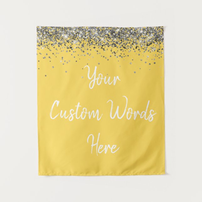 Custom Backdrop Birthday Party Photo Booth Yellow Tapestry (Front)