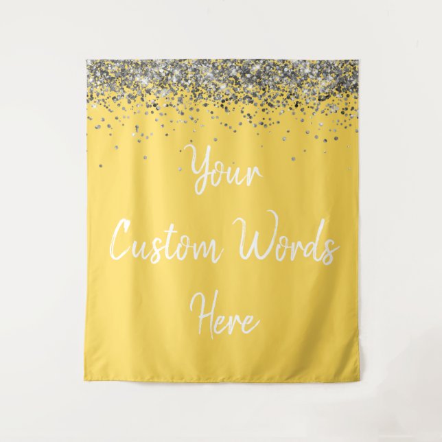 Custom Backdrop Birthday Party Photo Booth Yellow Tapestry (Front)