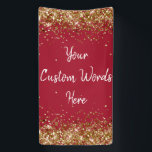 Custom Backdrop Birthday Party Photo Burgundy Gold Banner<br><div class="desc">sweet 16 quinceanera 40th 50th, personalised 30th 21st 16th 15th, 25th fifteen sixteen twenty-fifth first, custom banner for photo booth, twinkle glitter anniversary hen night, bridal shower decorations wedding prop, unique sparkle birthday party decor, couple engagement them her 1st, 10th white 5th fifth twenty, anniversary burgundy red gold welcome sign...</div>