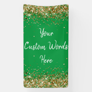 Custom Backdrop Birthday Party Photo Green & Gold Banner