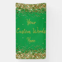Custom Backdrop Birthday Party Photo Green & Gold