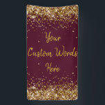 Custom Backdrop Birthday Party Photo Maroon & Gold Banner<br><div class="desc">sweet 16 quinceanera 40th 50th,  personalised 30th 21st 16th 15th,  25th fifteen sixteen twenty-fifth first,  custom banner for photo booth,  twinkle glitter anniversary hen night,  bridal shower decorations wedding prop,  unique sparkle birthday party decor,  couple engagement them her 1st,  10th tenth 5th fifth twenty,  anniversary maroon gold welcome sign</div>