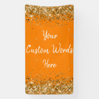 Custom Backdrop Birthday Party Photo Orange & Gold