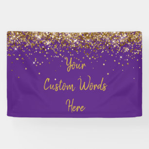 Custom Backdrop Birthday Party Photo Prop Purple Banner