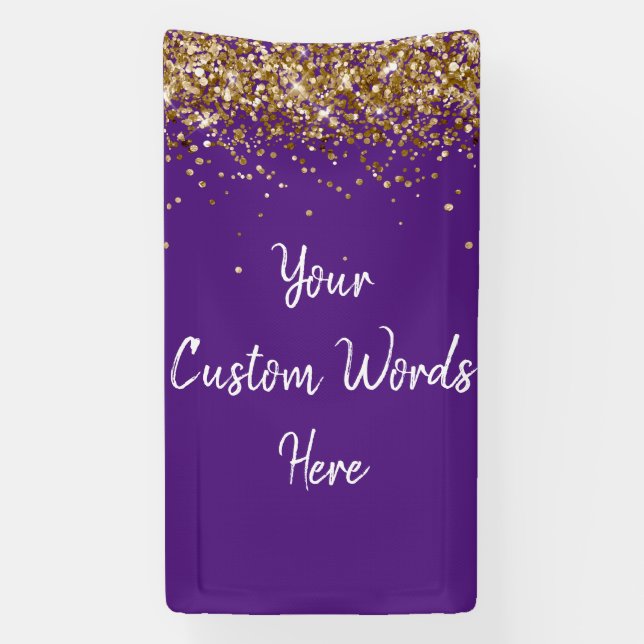 Custom Backdrop Birthday Party Photo Prop Purple Banner (Vertical)