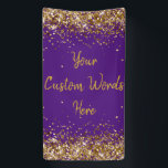 Custom Backdrop Birthday Party Photo Purple & Gold Banner<br><div class="desc">sweet 16 quinceanera 40th 50th,  personalised 30th 21st 16th 15th,  25th fifteen sixteen twenty-fifth first,  custom banner for photo booth,  twinkle glitter anniversary hen night,  bridal shower decorations wedding prop,  unique sparkle birthday party decor,  couple engagement them her 1st,  10th tenth 5th fifth twenty,  anniversary purple gold welcome sign</div>