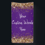 Custom Backdrop Birthday Party Photo Purple & Gold Banner<br><div class="desc">sweet 16 quinceanera 40th 50th,  personalised 30th 21st 16th 15th,  25th fifteen sixteen twenty-fifth first,  custom banner for photo booth,  twinkle glitter anniversary hen night,  bridal shower decorations wedding prop,  unique sparkle birthday party decor,  couple engagement them her 1st,  10th white 5th fifth twenty,  anniversary purple gold welcome sign</div>