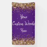 Custom Backdrop Birthday Party Photo Purple & Gold