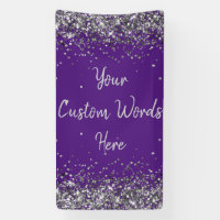 Custom Backdrop Birthday Party Photo Purple Silver