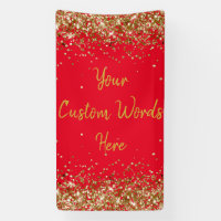 Custom Backdrop Birthday Party Photo Red and Gold