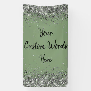 Custom Backdrop Birthday Party Photo Sage & Silver Banner