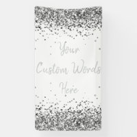 Custom Backdrop Birthday Party Photo White Silver