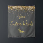 Custom Backdrop Birthday Party Photobooth Charcoal Tapestry<br><div class="desc">custom backdrop for photo booth,  hen weekend wedding photobooth sparkly,  sweet 16 quinceanera 40th 50th,  sparkle birthday party personalised 30th,  fifteen 15th sweet sixteen 16th,  twenty-fifth 25th twenty first prop,  charcoal grey gold baby shower,  daughter girl wife twinkle glitter,  granddaughter  boy 5th fifth,  anniversary bridal 20th 10th 80th</div>