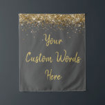 Custom Backdrop Birthday Party Photobooth Charcoal Tapestry<br><div class="desc">custom backdrop for photo booth,  hen weekend wedding photobooth sparkly,  sweet 16 quinceanera 40th 50th,  sparkle birthday party personalised 30th,  fifteen 15th sweet sixteen 16th,  twenty-fifth 25th twenty first prop,  charcoal grey gold baby shower,  daughter girl wife twinkle glitter,  granddaughter  boy 5th fifth,  anniversary bridal 20th 10th 80th</div>