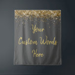 Custom Backdrop Birthday Party Photobooth Charcoal Tapestry<br><div class="desc">custom backdrop for photo booth,  hen weekend wedding photobooth sparkly,  sweet 16 quinceanera 40th 50th,  sparkle birthday party personalised 30th,  fifteen 15th sweet sixteen 16th,  twenty-fifth 25th twenty first prop,  charcoal grey gold baby shower,  daughter girl wife twinkle glitter,  granddaughter  boy 5th fifth,  anniversary bridal 20th 10th 80th</div>