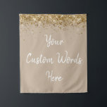 Custom Backdrop Birthday Party Photobooth Tan Sand Tapestry<br><div class="desc">custom backdrop for photo booth,  hen weekend wedding photobooth sparkly,  sweet 16 quinceanera 40th 50th,  sparkle birthday party personalised 30th,  fifteen 15th sweet sixteen 16th,  twenty-fifth 25th twenty first prop,  tan sand gold baby shower,  daughter girl wife twinkle glitter,  granddaughter  boy 5th fifth,  anniversary bridal 20th 10th 80th</div>