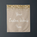 Custom Backdrop Birthday Party Photobooth Tan Sand Tapestry<br><div class="desc">custom backdrop for photo booth,  hen weekend wedding photobooth sparkly,  sweet 16 quinceanera 40th 50th,  sparkle birthday party personalised 30th,  fifteen 15th sweet sixteen 16th,  twenty-fifth 25th twenty first prop,  tan sand gold baby shower,  daughter girl wife twinkle glitter,  granddaughter  boy 5th fifth,  anniversary bridal 20th 10th 80th</div>