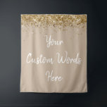 Custom Backdrop Birthday Party Photobooth Tan Sand Tapestry<br><div class="desc">custom backdrop for photo booth,  hen weekend wedding photobooth sparkly,  sweet 16 quinceanera 40th 50th,  sparkle birthday party personalised 30th,  fifteen 15th sweet sixteen 16th,  twenty-fifth 25th twenty first prop,  tan sand gold baby shower,  daughter girl wife twinkle glitter,  granddaughter  boy 5th fifth,  anniversary bridal 20th 10th 80th</div>