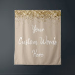 Custom Backdrop Birthday Party Photobooth Tan Sand Tapestry<br><div class="desc">custom backdrop for photo booth,  hen weekend wedding photobooth sparkly,  sweet 16 quinceanera 40th 50th,  sparkle birthday party personalised 30th,  fifteen 15th sweet sixteen 16th,  twenty-fifth 25th twenty first prop,  tan sand gold baby shower,  daughter girl wife twinkle glitter,  granddaughter  boy 5th fifth,  anniversary bridal 20th 10th 80th</div>