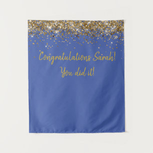 Custom Backdrop Graduation Party Photo Booth Gold Tapestry