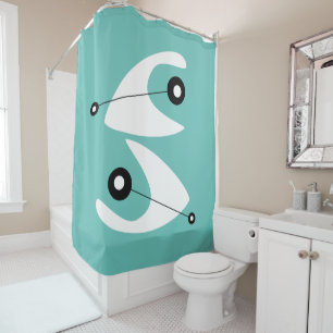 CUSTOM BACKGROUND COLOR Retro Print Shower Curtain