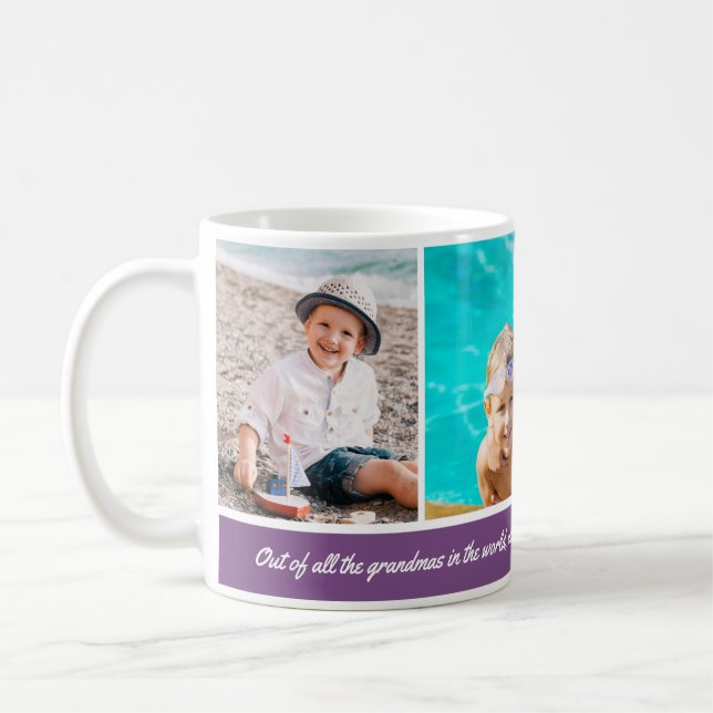 Custom Background Colour 3 Photo Mug (Left)