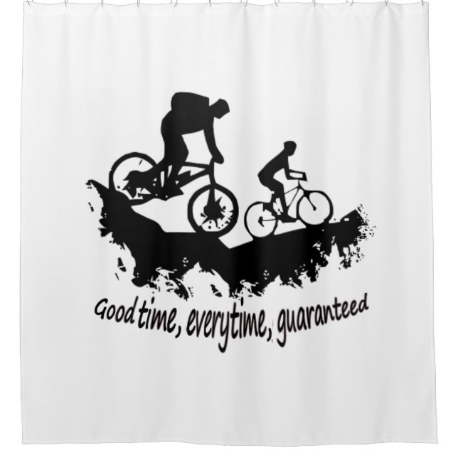 Custom Background Colour Mountain Biking Quote Shower Curtain (Front)