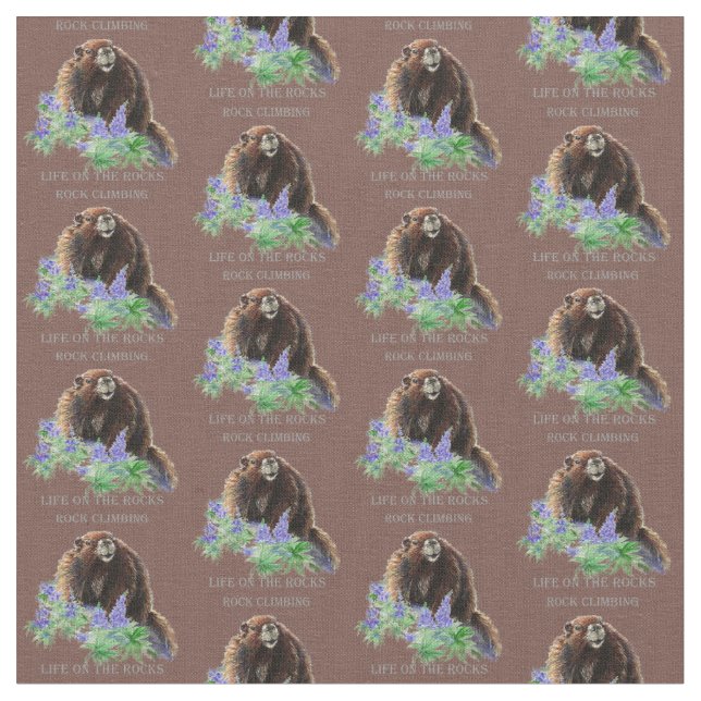 Custom Background Colour Rock Climbing Marmot Quot Fabric (Close Up)