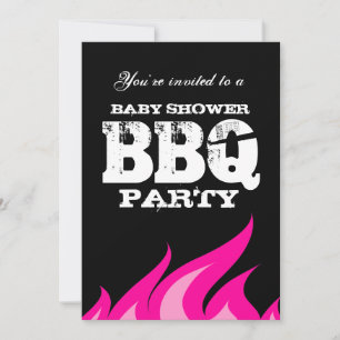 Custom backyard baby shower BBQ party invitations
