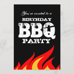 Custom backyard BBQ Birthday party invitations