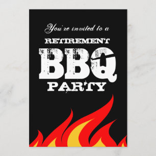 Custom backyard BBQ retirement party invitations