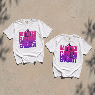 Custom Bad Witch Bride Energy Bachelorette Party T-Shirt