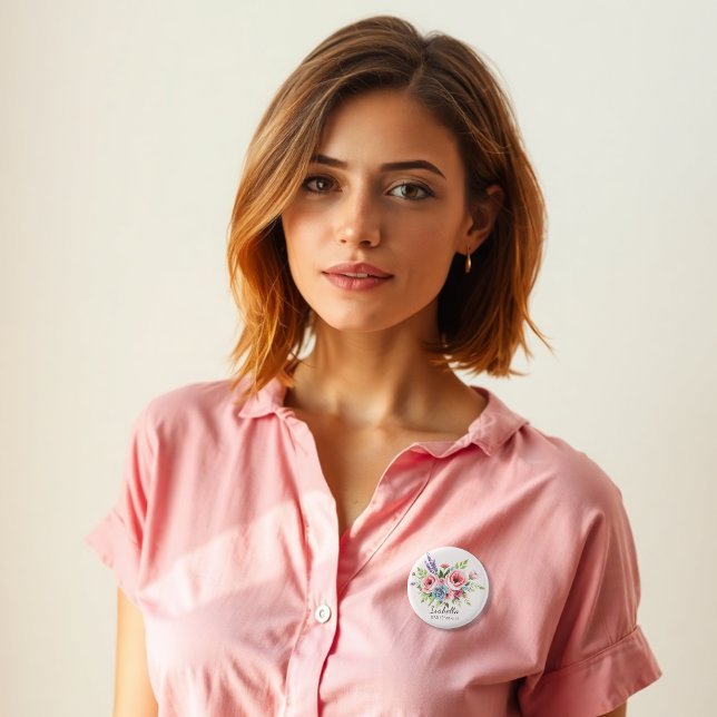 Custom badge,  Event pin, Wedding gift 3 Cm Round Badge (Creator Uploaded)