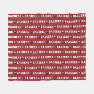 CUSTOM Badger Mascot | Red - School College Team Fleece Blanket