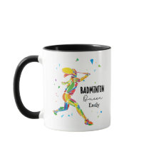 Custom Badminton Queen Colorful Abstract Athlete