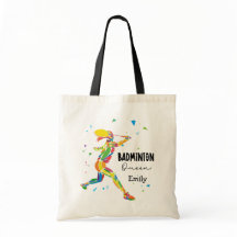 Custom Badminton Queen Colorful Abstract Player