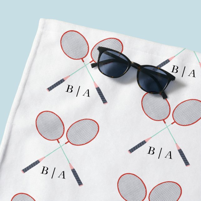 Custom Badminton Racket Pattern Monogrammed Beach Towel (Custom Badminton Racket Pattern Monogrammed Beach Towel
)