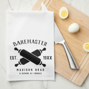 Custom Bake Master mother's day black text classic Tea Towel