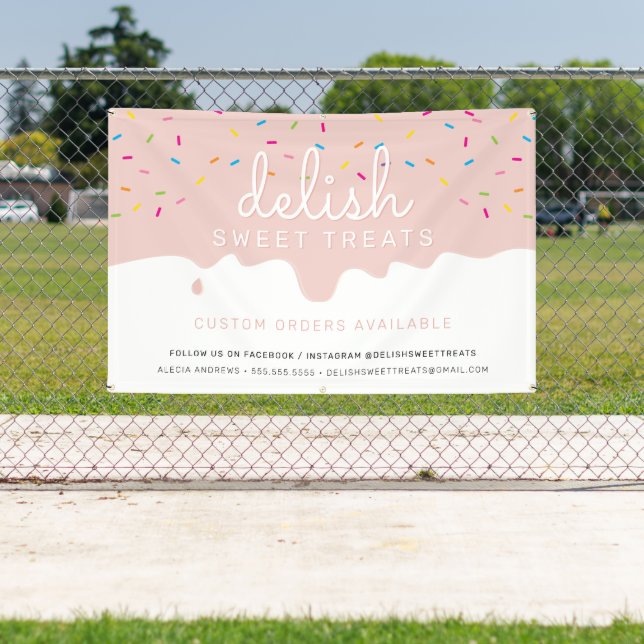CUSTOM Baker blush Frosting Drip sprinkles Banner (Insitu)
